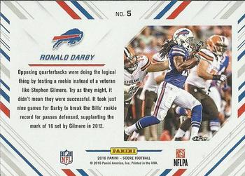 2016 Score - No Fly Zone Gold #5 Ronald Darby Back