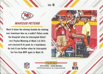2016 Score - No Fly Zone Gold #6 Marcus Peters Back