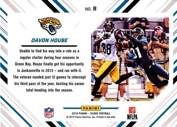 2016 Score - No Fly Zone Red #8 Davon House Back