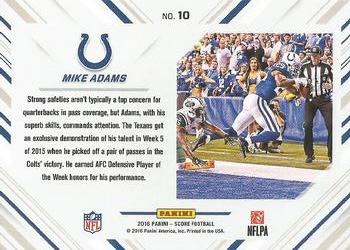 2016 Score - No Fly Zone Red #10 Mike Adams Back