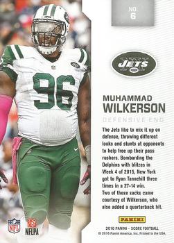 2016 Score - Sack Attack Gold #6 Muhammad Wilkerson Back