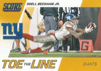 2016 Score - Toe the Line Gold #4 Odell Beckham Jr. Front