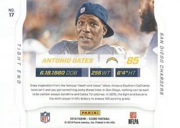 2016 Score - Sidelines #17 Antonio Gates Back