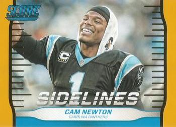 2016 Score - Sidelines Gold #22 Cam Newton Front