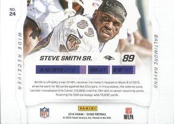2016 Score - Sidelines Gold #24 Steve Smith Sr. Back