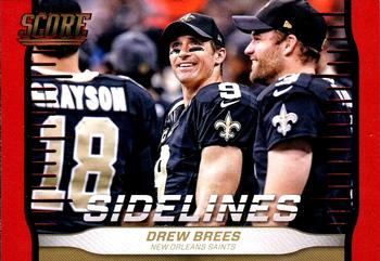 2016 Score - Sidelines Red #9 Drew Brees Front