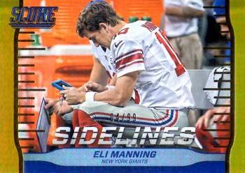 2016 Score - Sidelines Jumbo Gold #11 Eli Manning Front