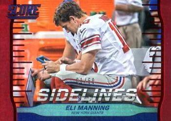 2016 Score - Sidelines Jumbo Red #11 Eli Manning Front