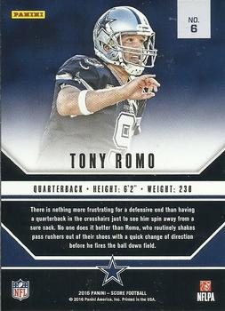 2016 Score - Signal Callers Black #6 Tony Romo Back