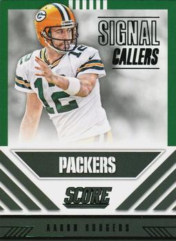 2016 Score - Signal Callers Green #9 Aaron Rodgers Front