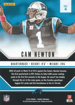 2016 Score - Signal Callers Red #4 Cam Newton Back