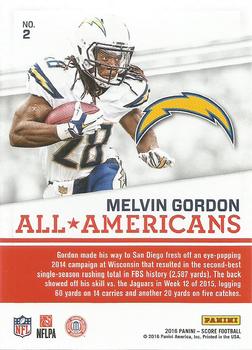 2016 Score - All-Americans #2 Melvin Gordon Back