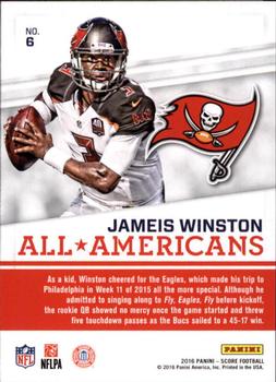 2016 Score - All-Americans #6 Jameis Winston Back