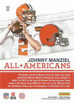 2016 Score - All-Americans #11 Johnny Manziel Back