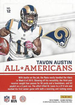 2016 Score - All-Americans #12 Tavon Austin Back