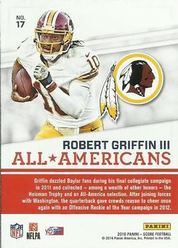 2016 Score - All-Americans #17 Robert Griffin III Back