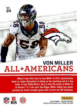 2016 Score - All-Americans #24 Von Miller Back