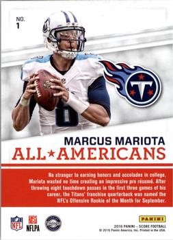 2016 Score - All-Americans Green #1 Marcus Mariota Back