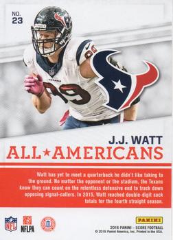 2016 Score - All-Americans Green #23 J.J. Watt Back
