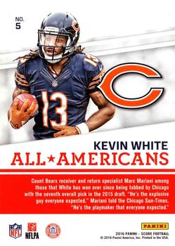 2016 Score - All-Americans Red #5 Kevin White Back