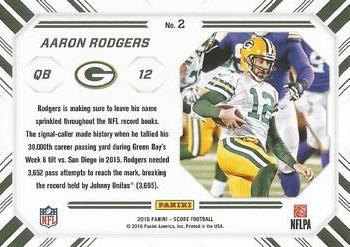 2016 Score - Chain Reaction Gold #2 Aaron Rodgers Back