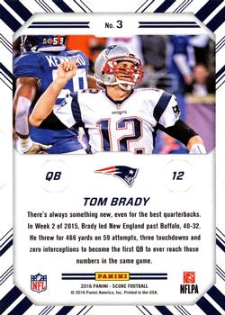 2016 Score - Chain Reaction Red #3 Tom Brady Back