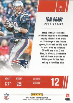 2016 Score - Franchise #3 Tom Brady Back