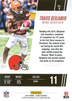 2016 Score - Franchise Red #7 Travis Benjamin Back