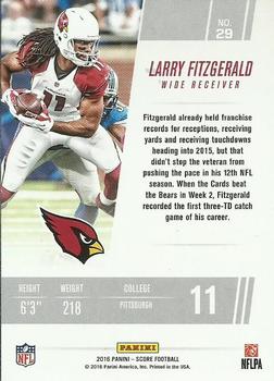 2016 Score - Franchise Red #29 Larry Fitzgerald Back