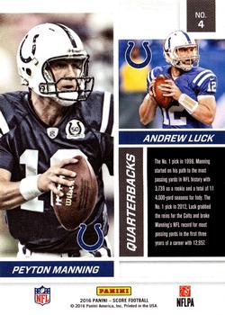 2016 Score - Reflections #4 Peyton Manning / Andrew Luck Back