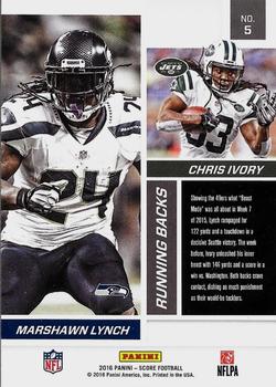2016 Score - Reflections Red #5 Chris Ivory/ Marshawn Lynch Back