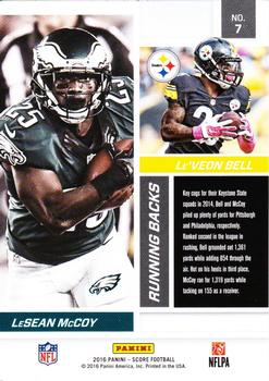 2016 Score - Reflections Red #7 LeSean McCoy/ Le'Veon Bell Back