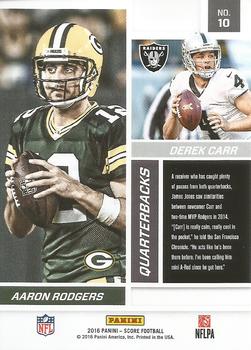 2016 Score - Reflections Red #10 Aaron Rodgers/  Derek Carr Back