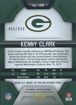 2016 Panini Certified #188 Kenny Clark Back