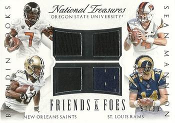 2015 Panini National Treasures - Friends and Foes Quad #FF-CM Brandin Cooks / Sean Mannion Front