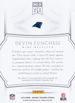 2015 Panini National Treasures - Rookie Hats Off Signatures New ERA Laundry Tag #RHO-DF Devin Funchess Back