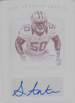 2015 Panini National Treasures - Rookie Signatures Printing Plate Magenta #190 Stephone Anthony Front