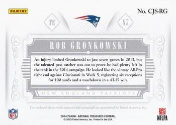 2015 Panini National Treasures - Update Colossal Jersey Number Signatures #CJS-RG Rob Gronkowski Back