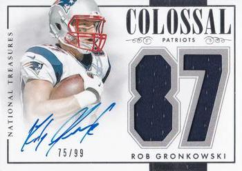 2015 Panini National Treasures - Update Colossal Jersey Number Signatures #CJS-RG Rob Gronkowski Front
