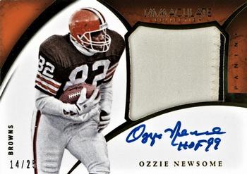 2015 Panini National Treasures - Update Immaculate Premium Patches Autographs #PP-ON Ozzie Newsome Front