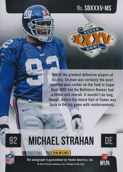 2015 Panini National Treasures - Update Super Bowl Signatures #SBXXXV-MS Michael Strahan Back