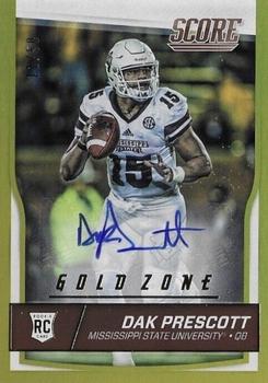2016 Score - Rookie Signatures Gold Zone #337 Dak Prescott Front