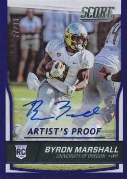 2016 Score - Rookie Signatures Artist's Proof #380 Byron Marshall Front