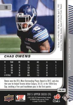 2015 Upper Deck CFL #18 Chad Owens Back