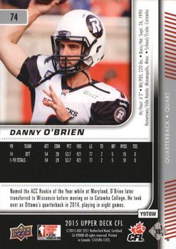 2015 Upper Deck CFL #74 Danny O'Brien Back