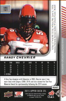 2015 Upper Deck CFL #121 Randy Chevrier Back