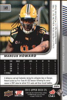 2015 Upper Deck CFL #149 Marcus Howard Back