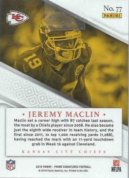 2016 Panini Prime Signatures - Prime Proof Red #77 Jeremy Maclin Back