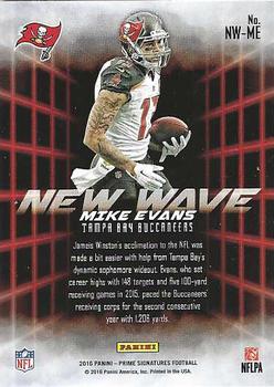 2016 Panini Prime Signatures - New Wave #NW-ME Mike Evans Back
