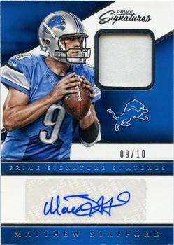 2016 Panini Prime Signatures - Prime Signature Swatches #PSS-MS Matthew Stafford Front